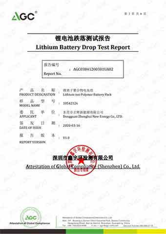 Lithium Battery Drop Test Report