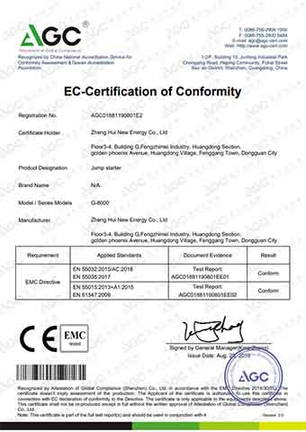 EC-Certification of Conformity