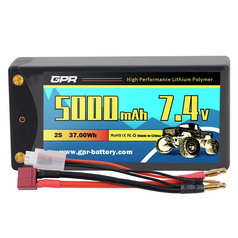 Shorty Hard Case Lipo Packs 50C 5000mah 2s 7.4v