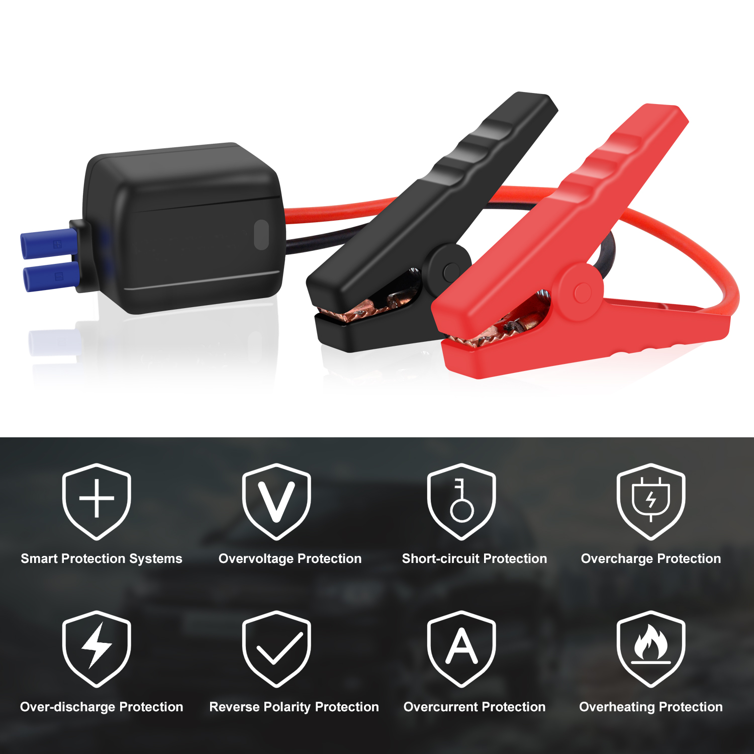 Black 12V 8000mAh Jump Starter