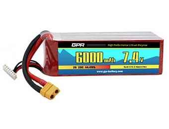 25C 6000mAh 2S 7.4V